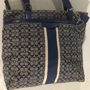 NWOT. Coach Signature Blue Bag